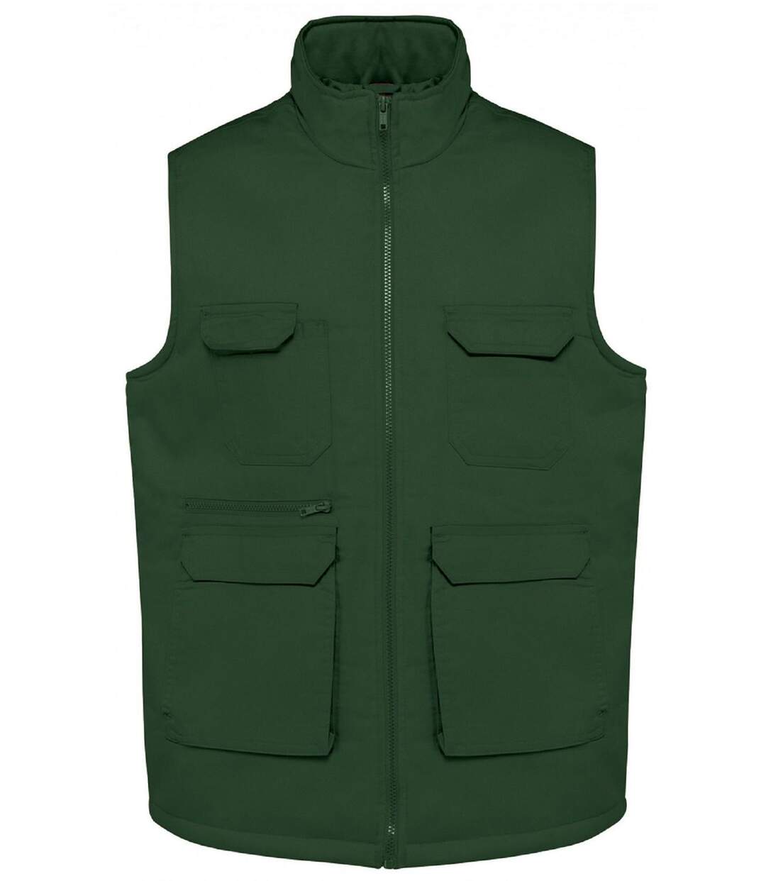 Gilet multipoches rembourré sans manches - Unisexe - WK607 - vert forêt