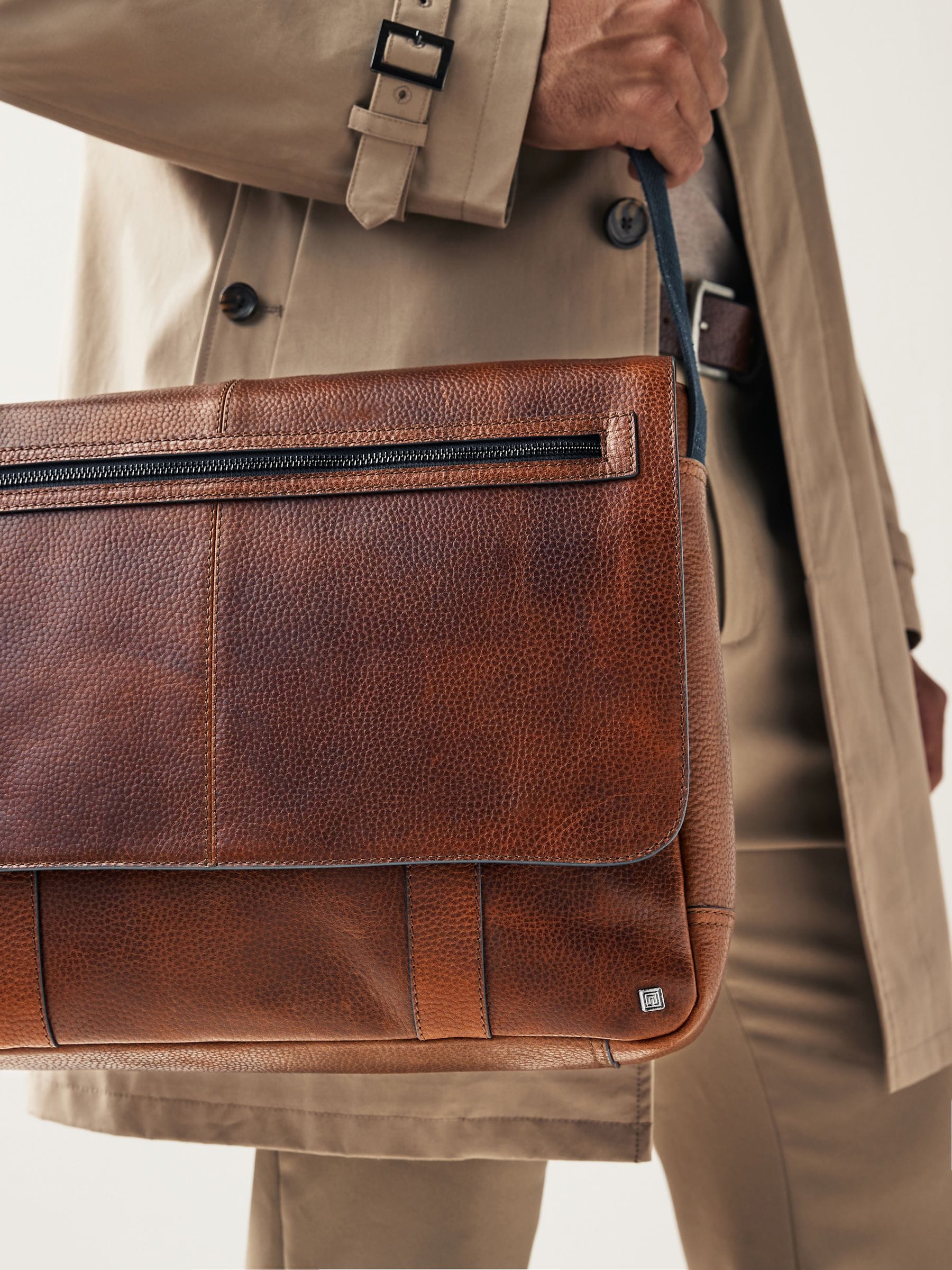 Lichtbruin - Messenger-tas