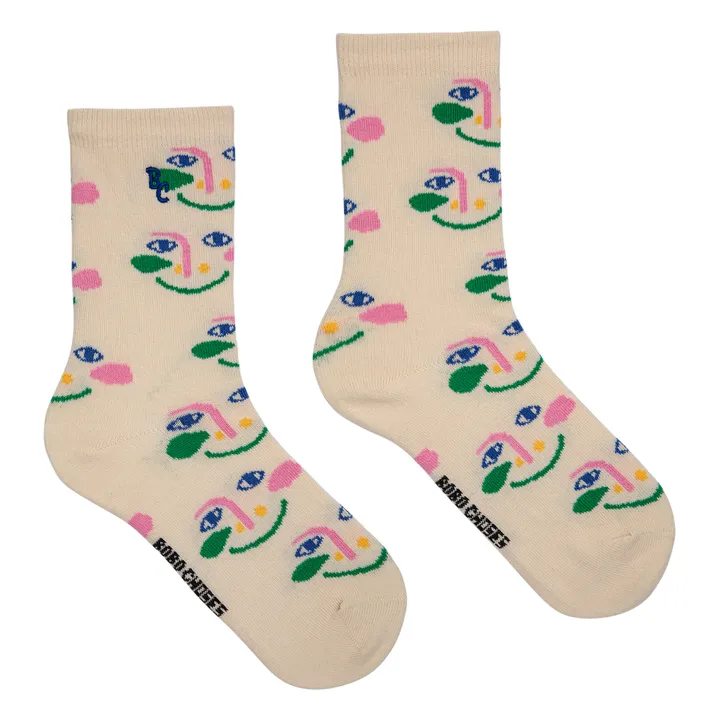 Bobo Choses Chaussettes Visages | Ecru
