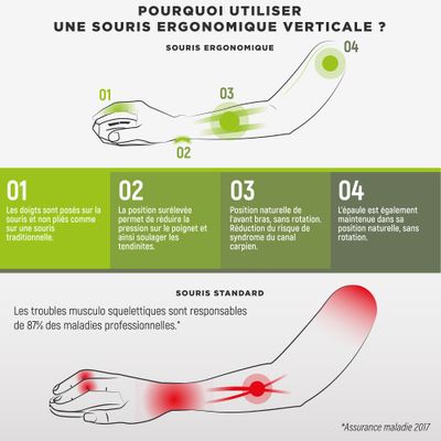 T'nB Ergo - Souris sans fil ergonomique pour droitier - noir
