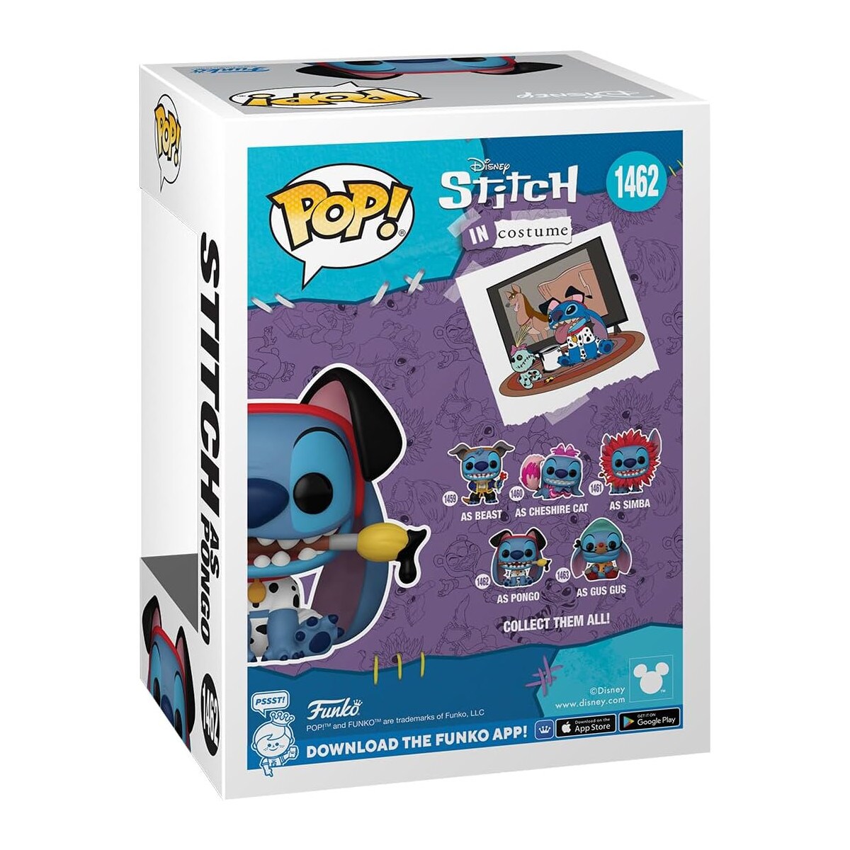 Funko Pop! - Stich in Costume #1462 - Stitch als Pongo Sammelfigur Figur Disney
