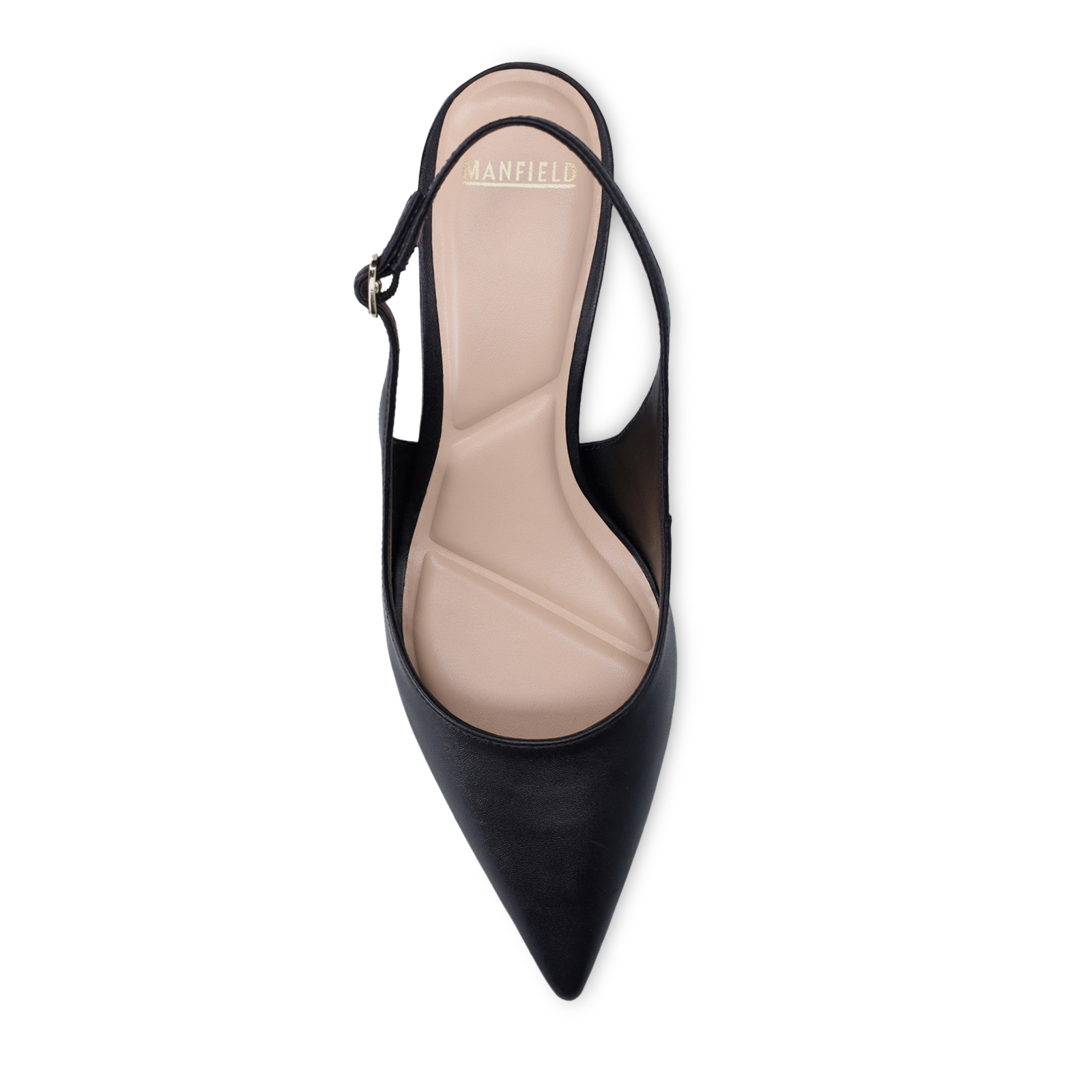 Zwarte leren slingbacks