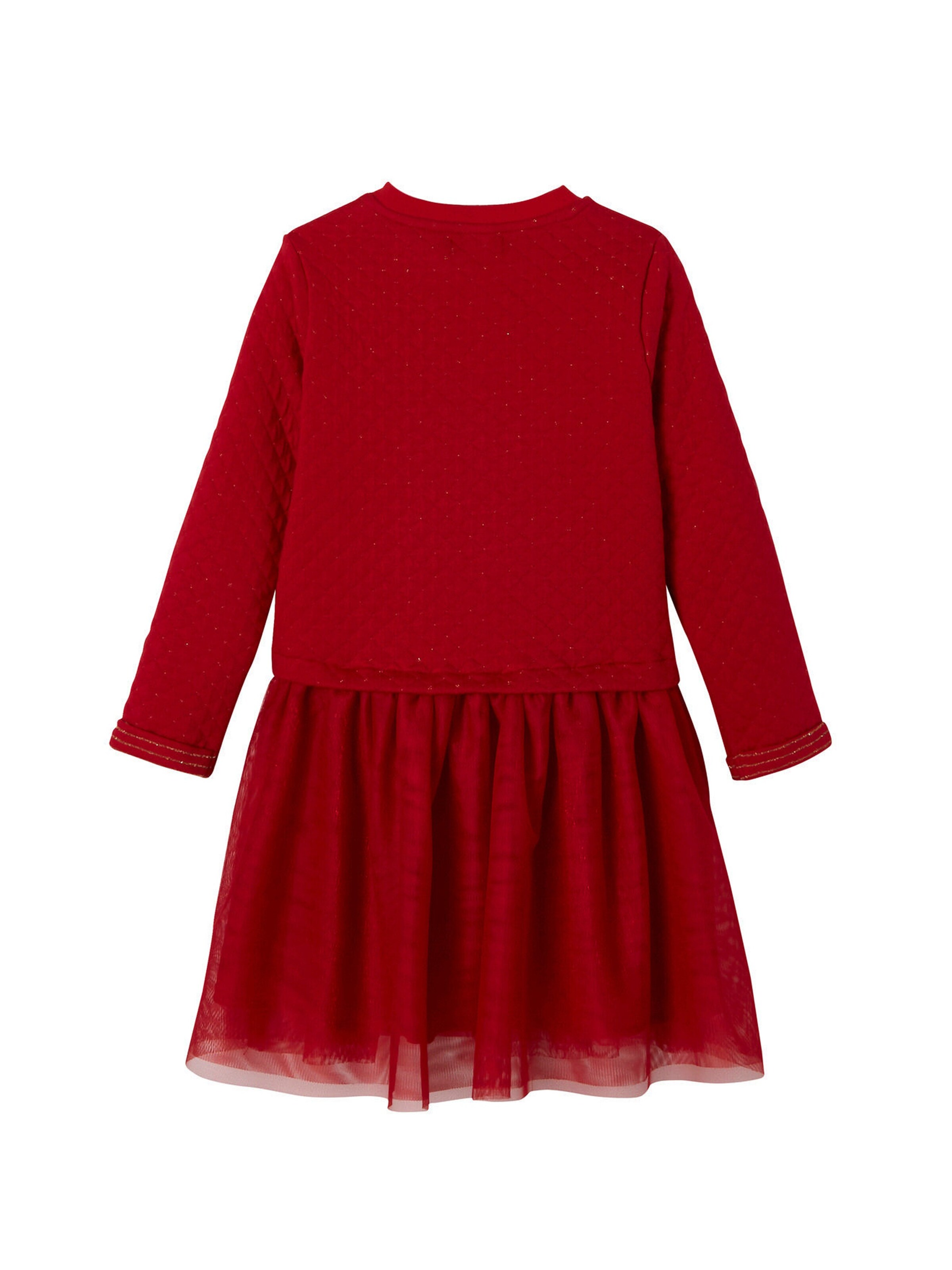 Vertbaudet Festliches Mädchen Kleid, Materialmix ziegel