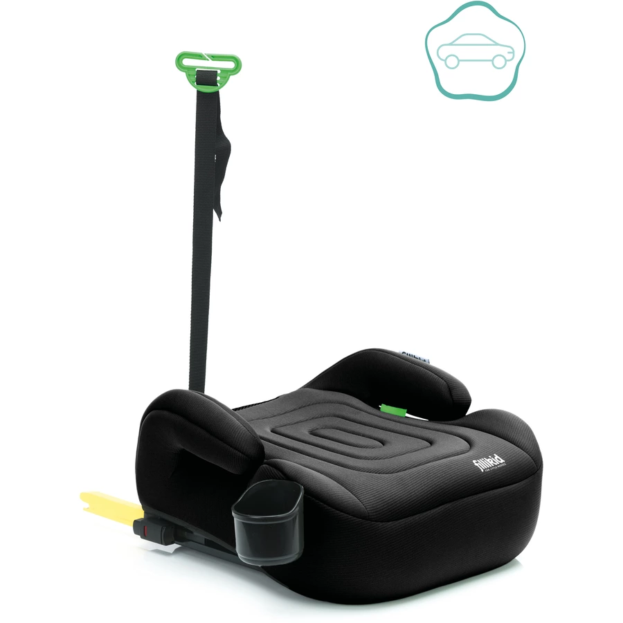 fillikid Sitzerhöhung Flip Deluxe Auto mit verlängerbarer Isofix i-Size schwarz