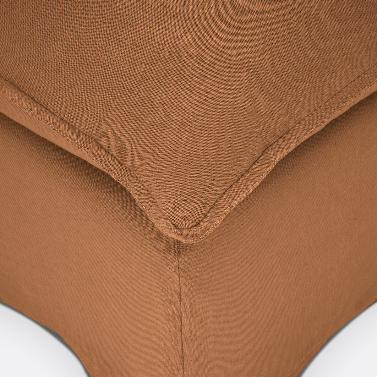 LA REDOUTE INTERIEURS<br>Puffe em linho amarrotado, Odna