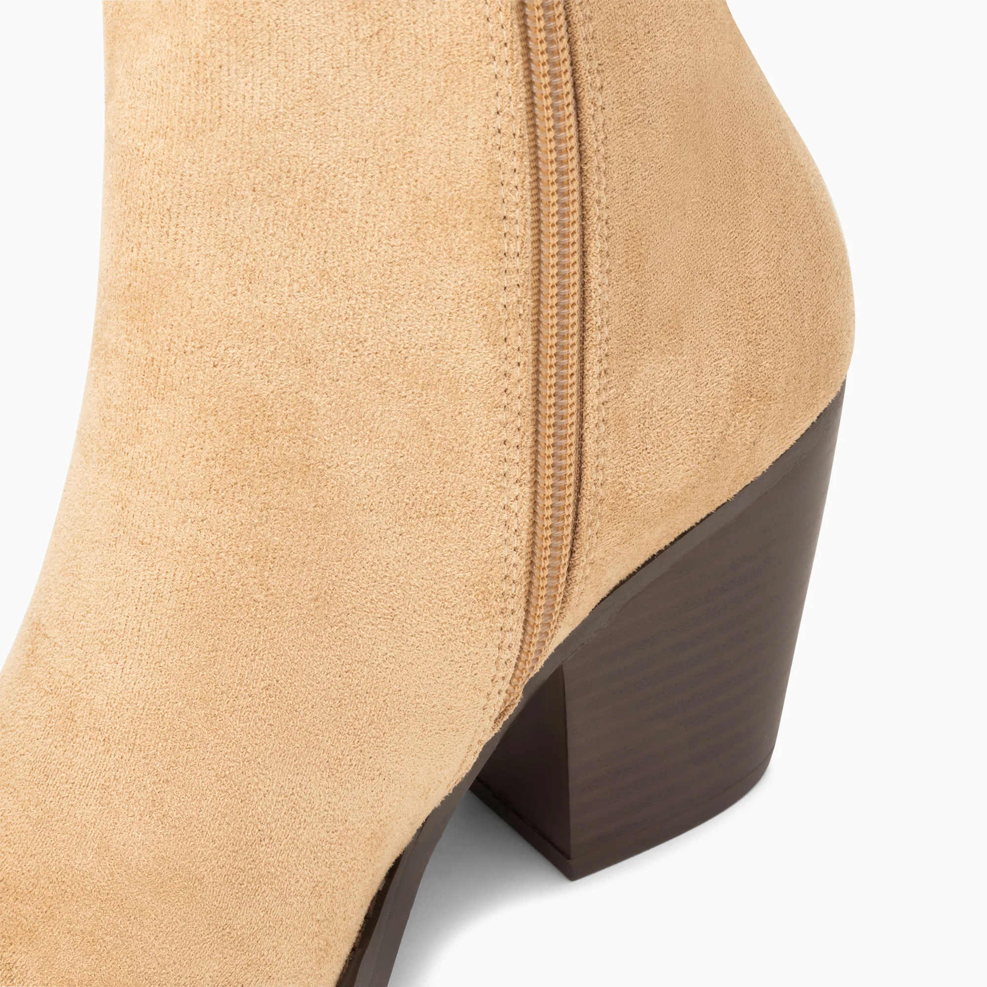 Bottines-Bottines santiags Jenn beiges à talon