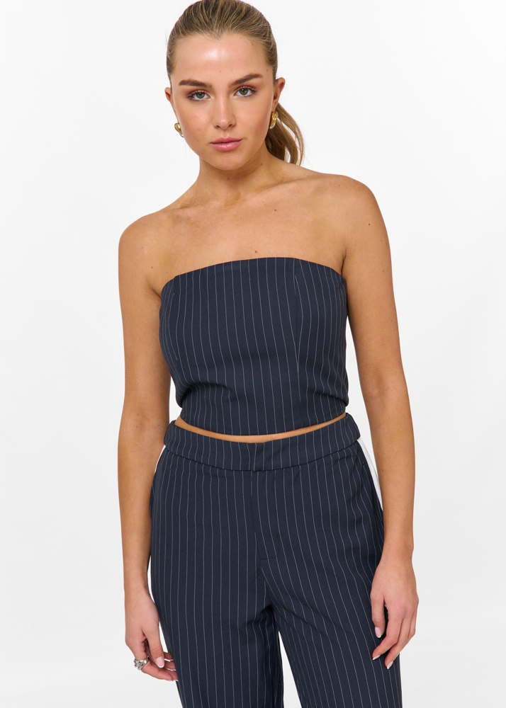 Tara strapless top donkerblauw