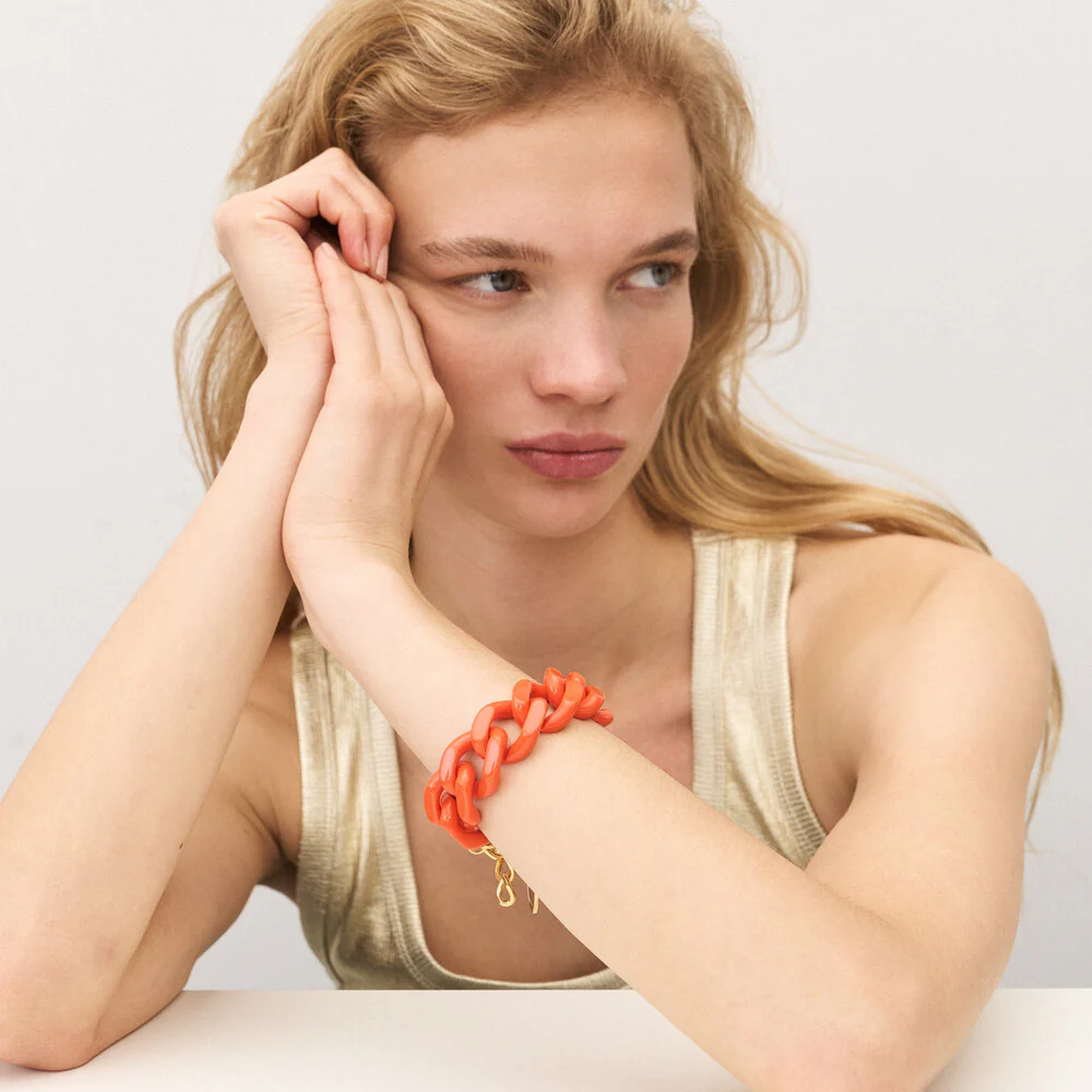 Vanessa Baroni  Flat Chain armbånd - orange