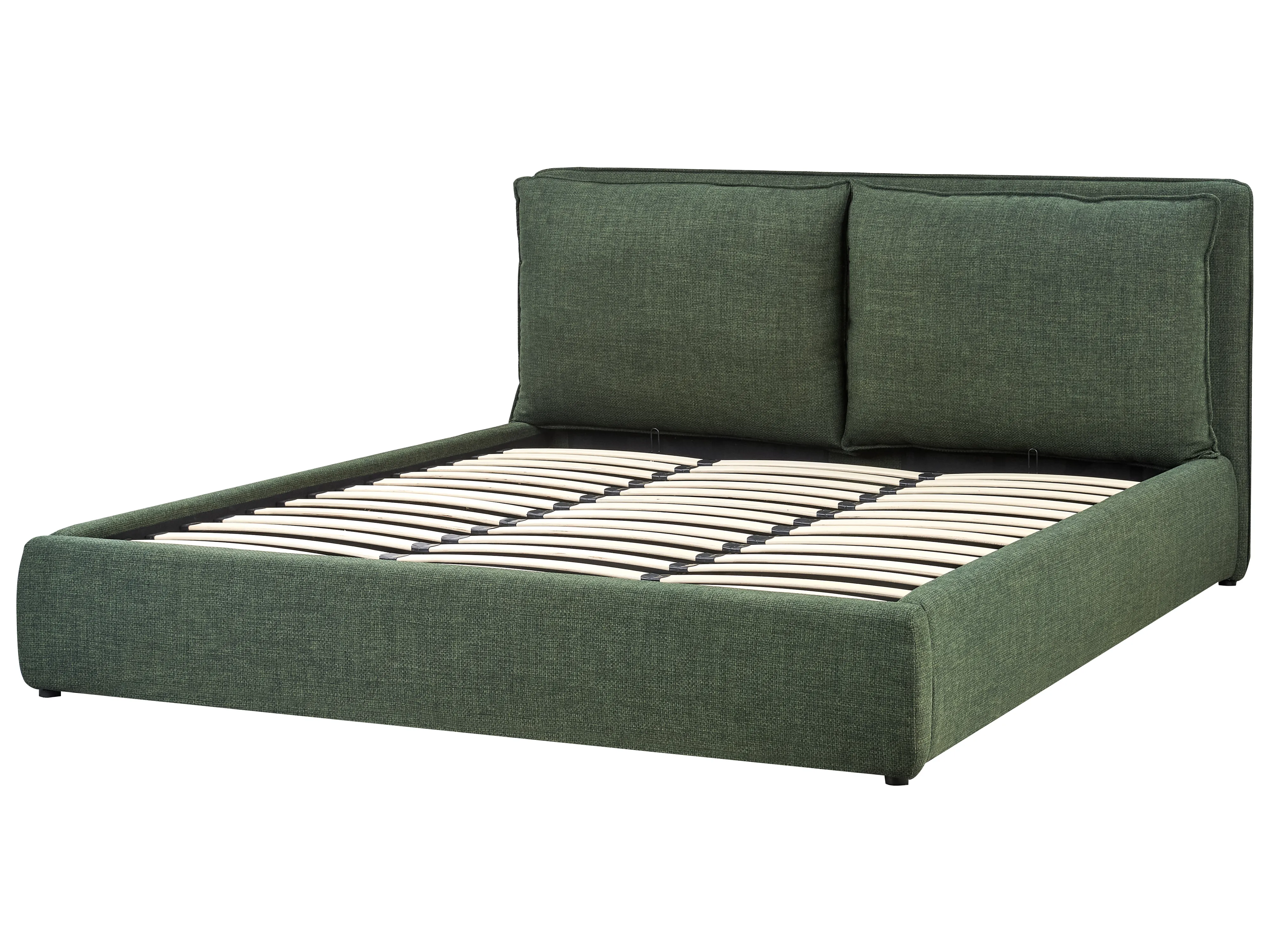 Bed met opbergruimte Stof BAJONNA 180 x 200 cm Donkergroen