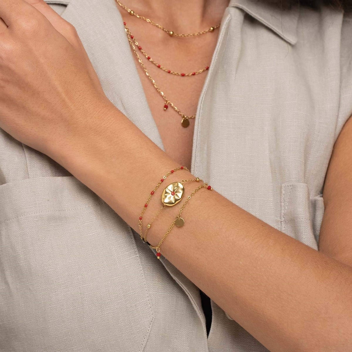 Bracelet Hestia acier doré or