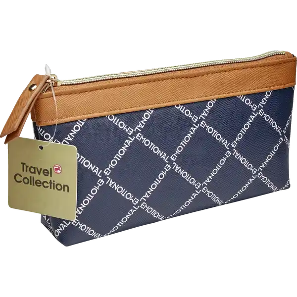 Schminktasche dunkelblau m. Druck