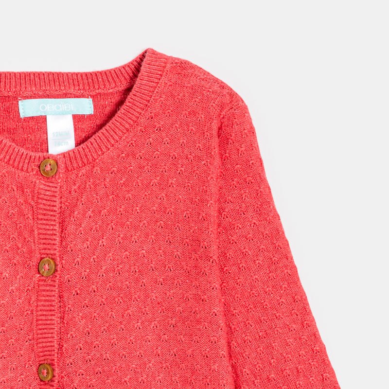 Gilet maille fantaisie rose bébé fille Rose