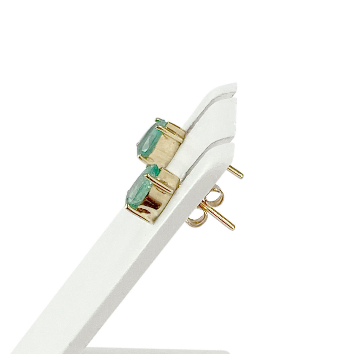 Boucles d'oreilles d'occasion or 750 jaune émeraudes