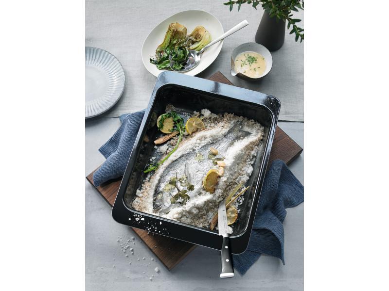 WMF Bräter Fusiontec 38 cm x 24 cm x 18 cm Bratentopf mit Glasdeckel