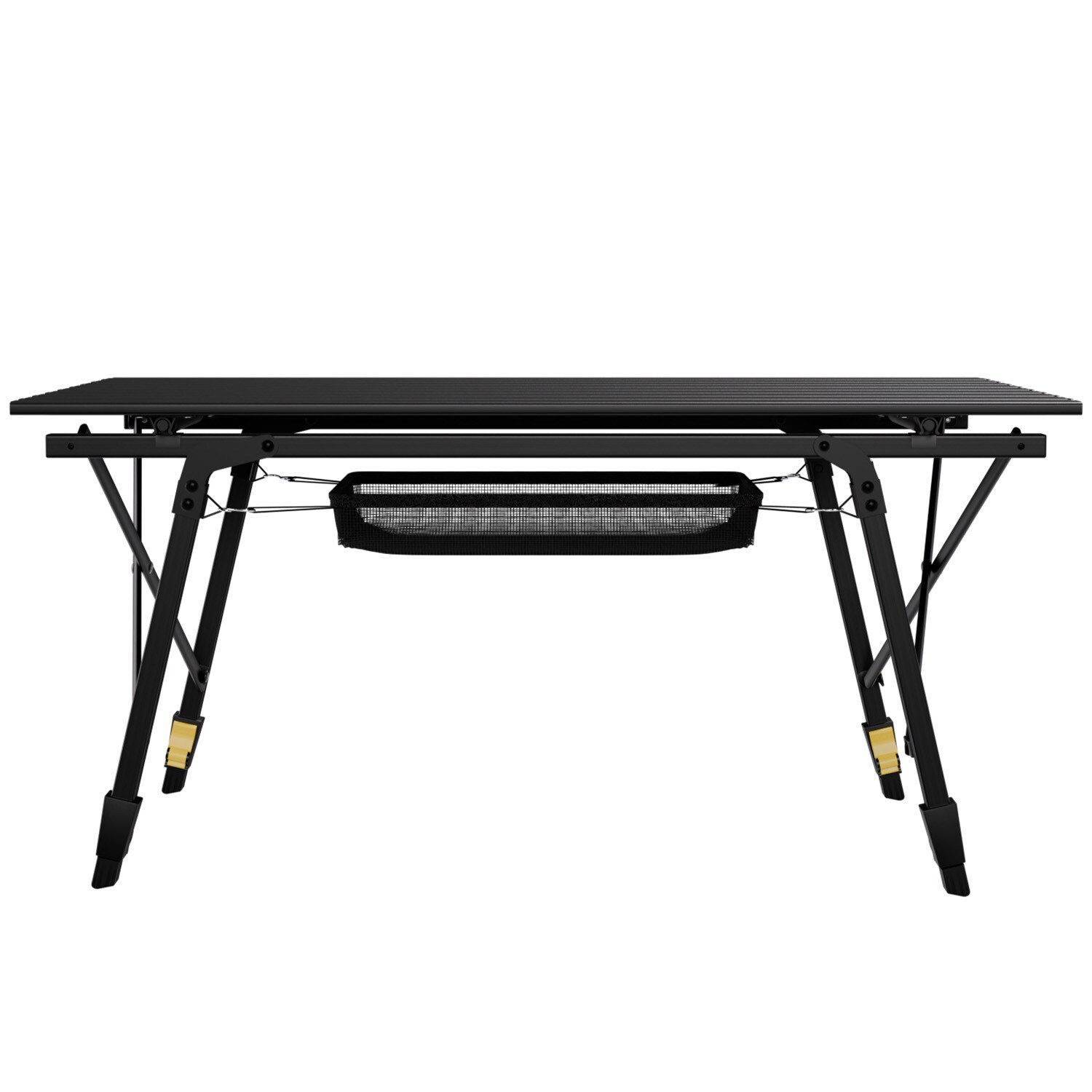 24MOVE® Campingtisch Klapptisch mit Aluminiumrahmen, Tischplatte aufrollbar, Falttisch klappbar, höhenverstellbar, inkl. Tragetasche - bis 30 kg, Anthrazitgrau