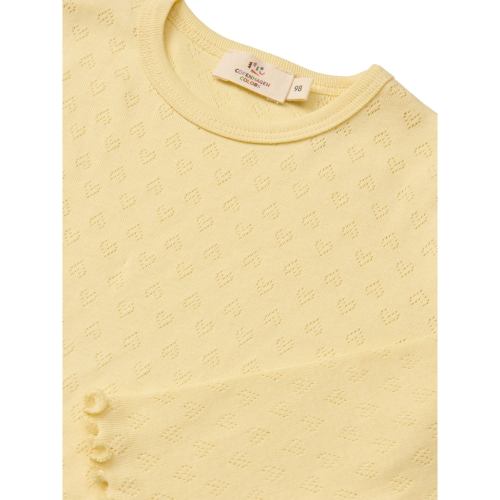 Køb COPENHAGEN COLORS Lt. Yellow Pointelle Heart Ls Tee