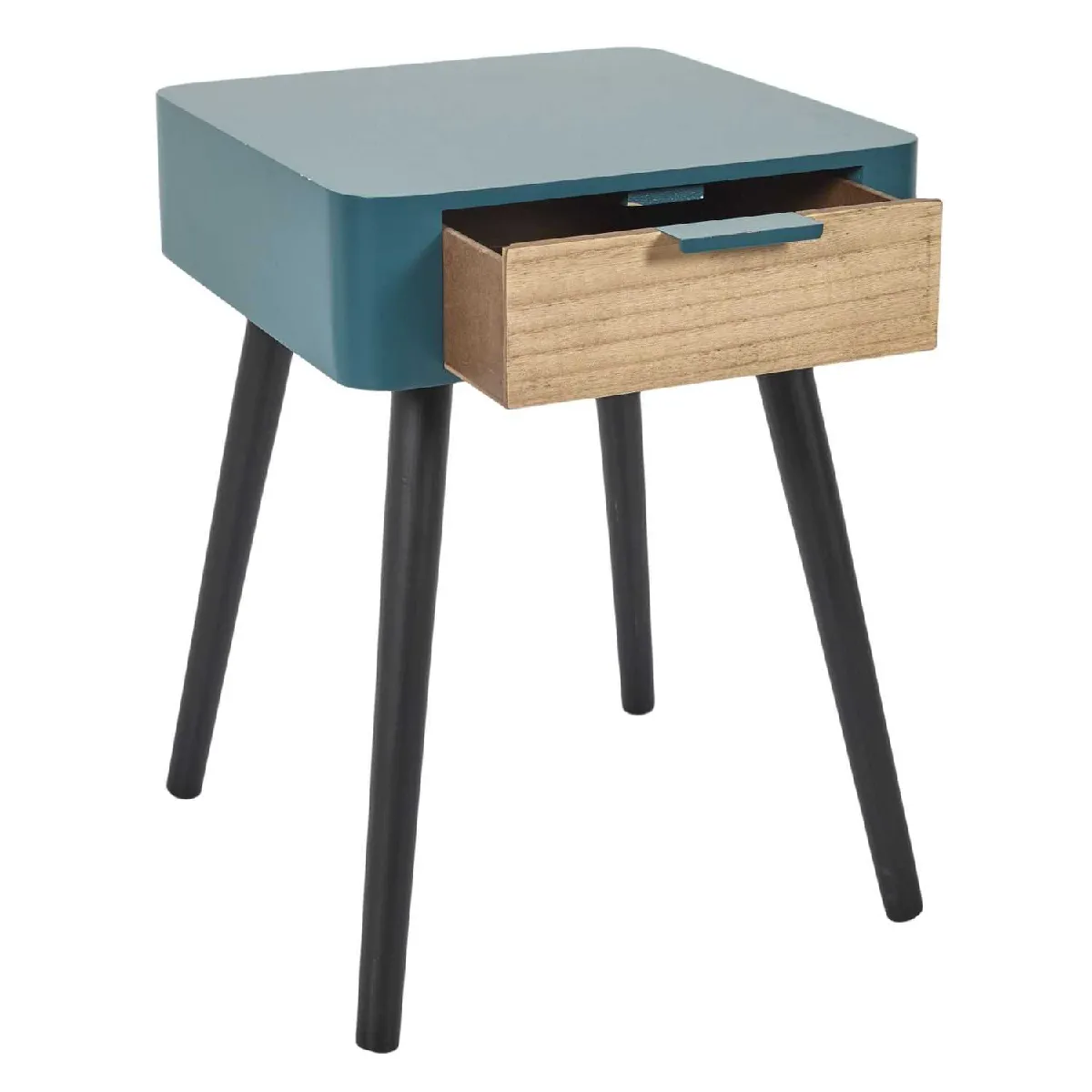 Toilinux tolinux Table de chevet 1 tiroir - Bleu Canard