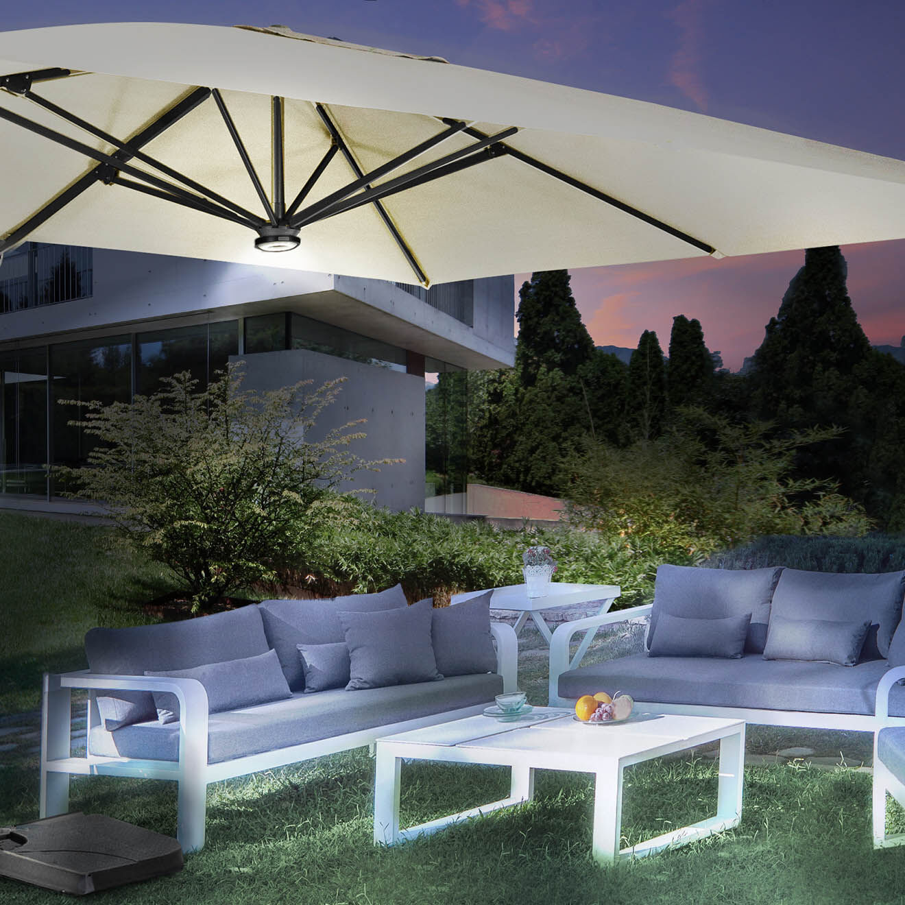 Pratik Garden Kit LED pour parasol 360° noir - 120 cm