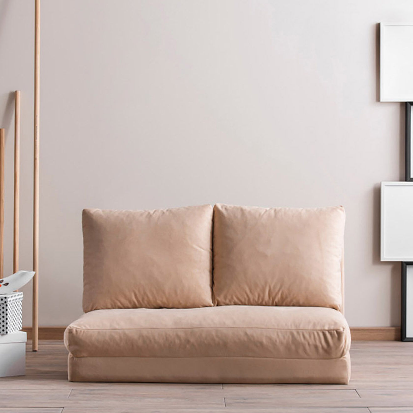Homitis Banquette Convertible 2 places Taida crème - 120x68x26 cm