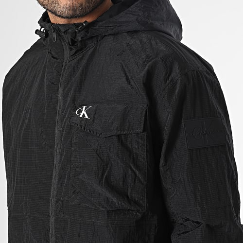 Veste Zippée Capuche Ripstop Windbreaker 2499 Noir