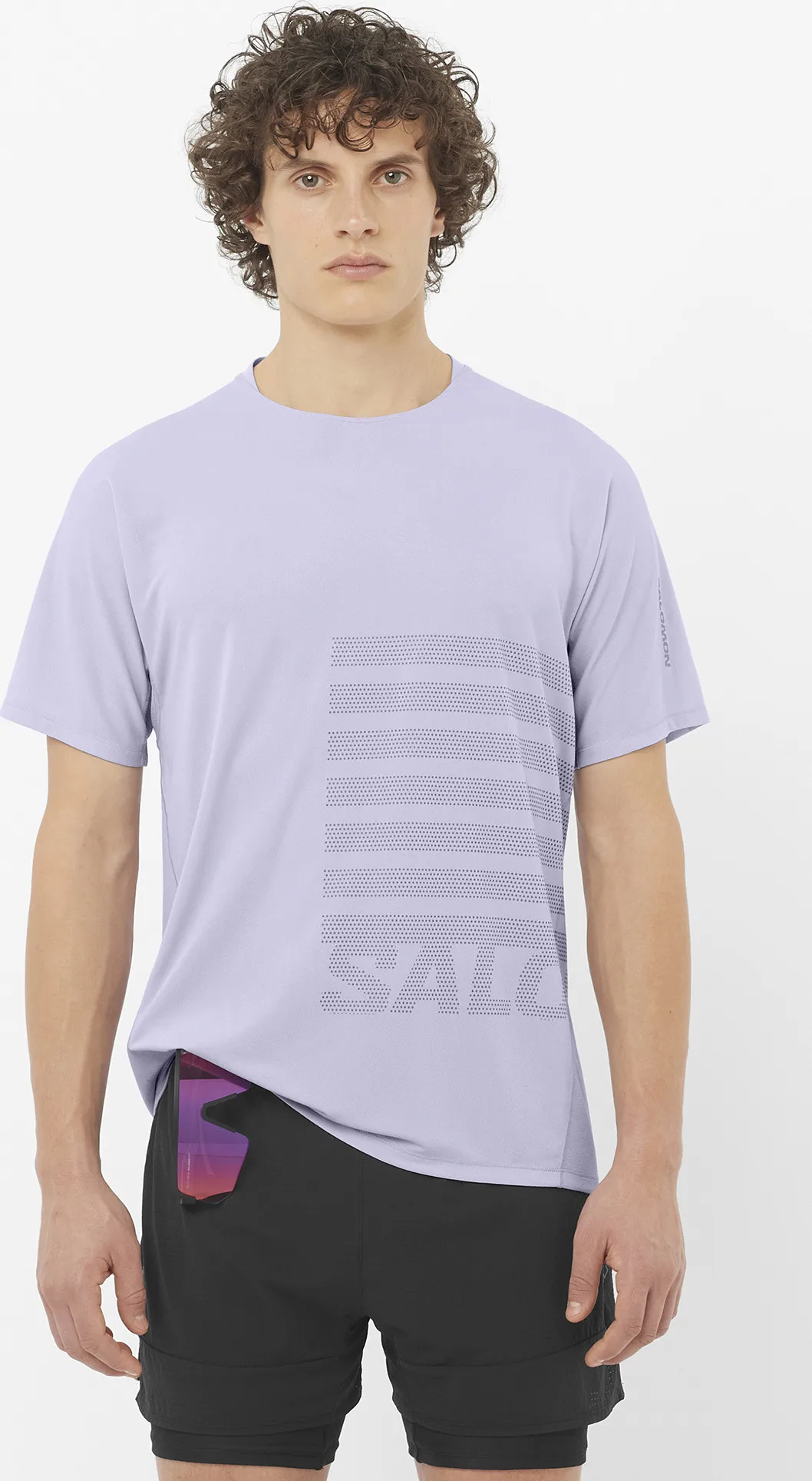 Salomon Men's Sense Aero Graphic Tee GFX Cosmic Sky/castelrock/