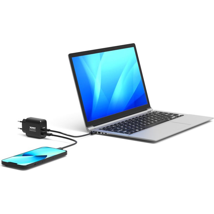 Port Designs 902104EU chargeur d'appareils mobiles Universel Noir Secteur Charge rapide Intérieure
