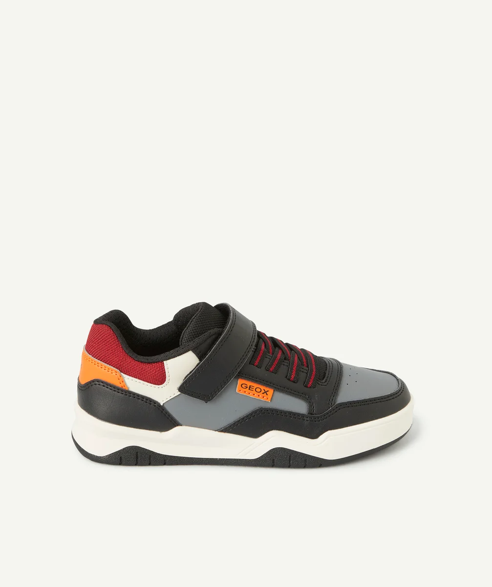 GEOXBASKETS À SCRATCH GARÇON ORANGE ET NOIR