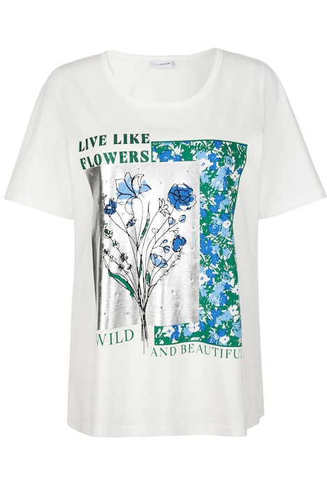 T-Shirt, Ziersteinchen, Rundhals