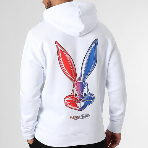 Sweat Capuche Angry Bugs Bunny Chrome Color Blue Orange Blanc
