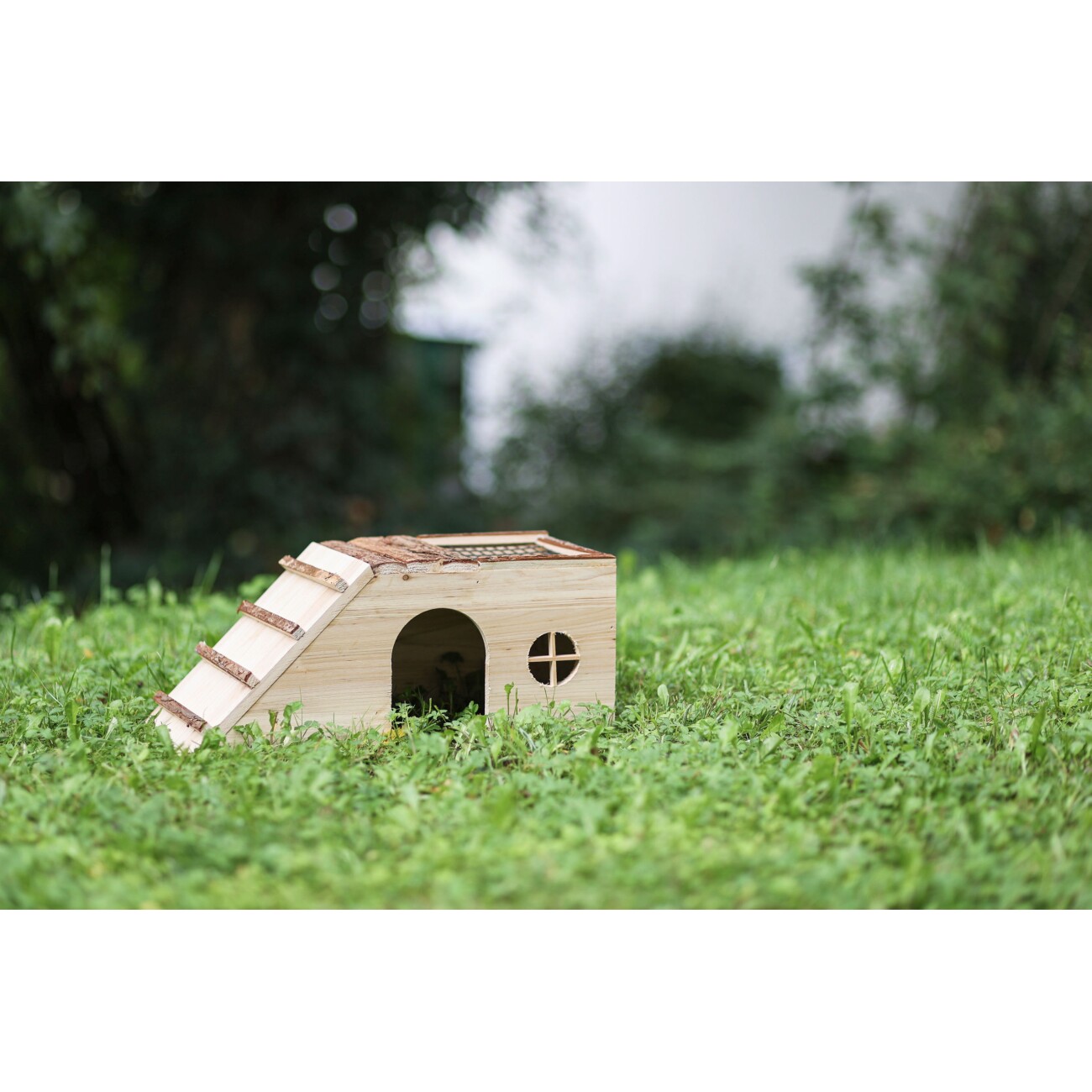 Kerbl Pet Nagerhaus mit Rampe und Futterplatz Nature