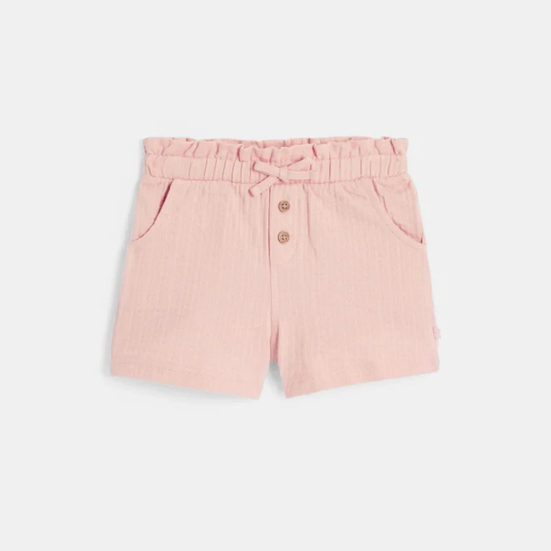 Short coton fantaisie léger rose bébé fille Rose