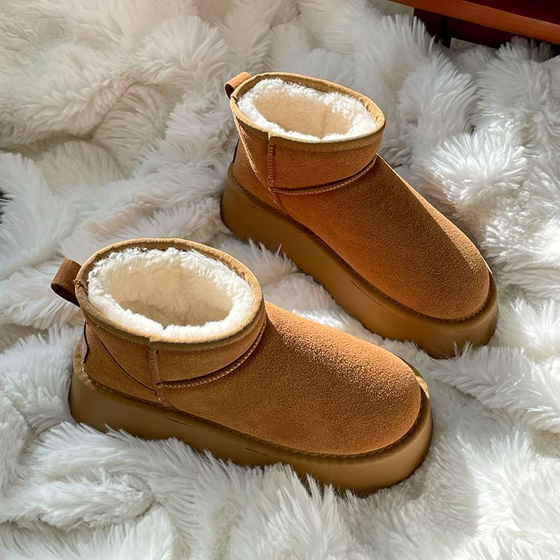 SouthBay Shoes - Platform Plain Snow Enkellaarzen