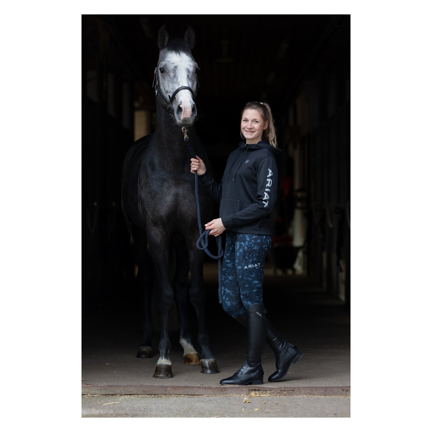 ARIAT Reitleggings EOS Print Full Seat - stormy sky