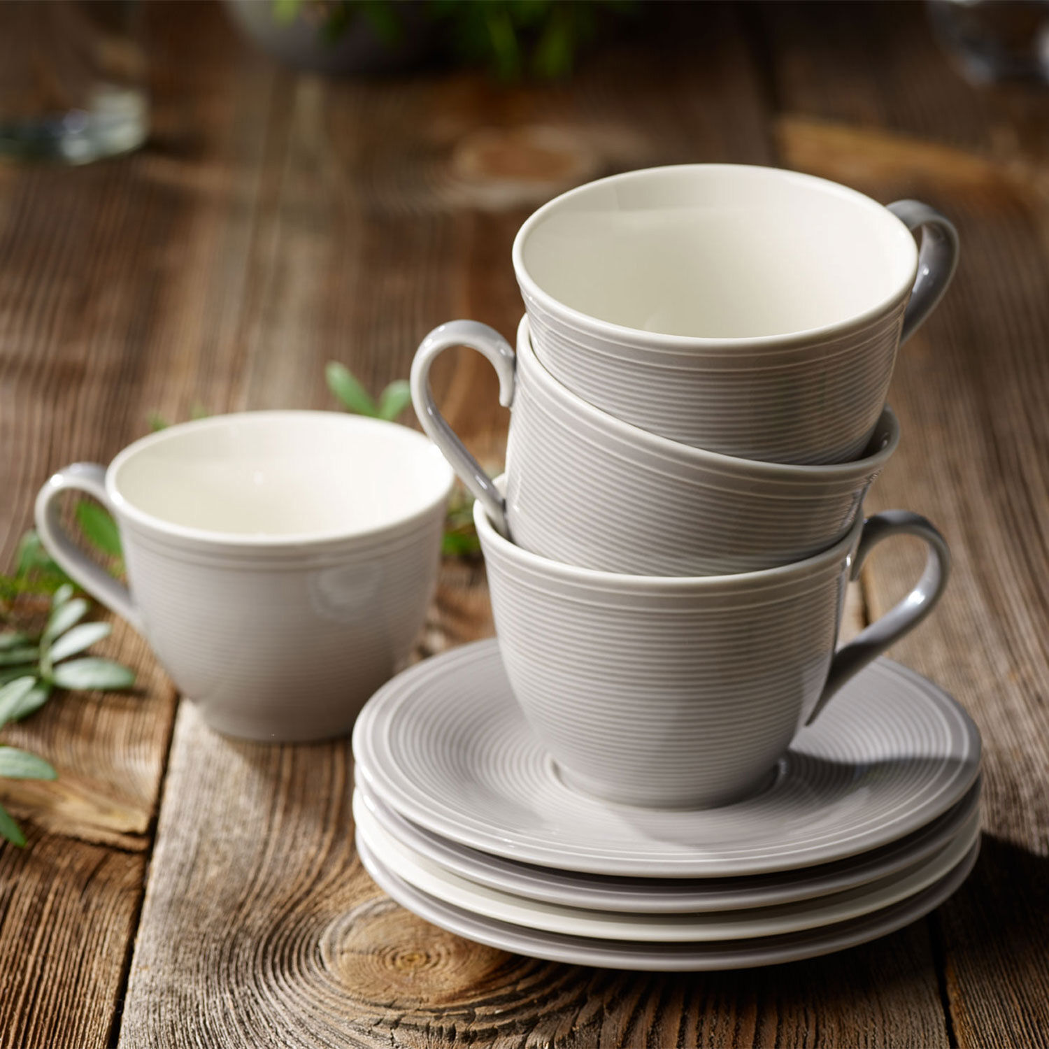 Color Loop Coffee cup Grey, 6.1 oz, Premium Porcelain