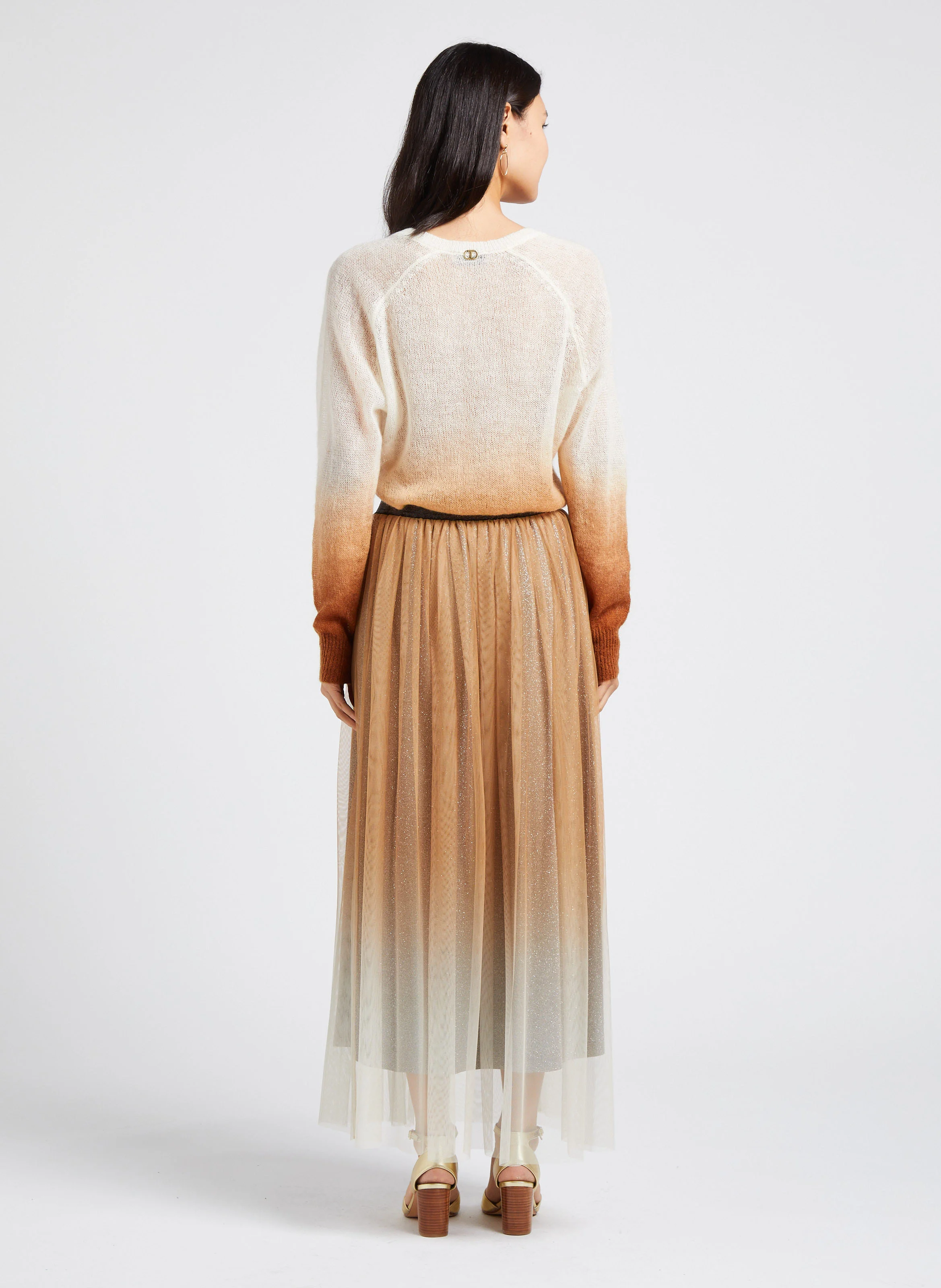 Pull col V en laine mélangée | Blanc