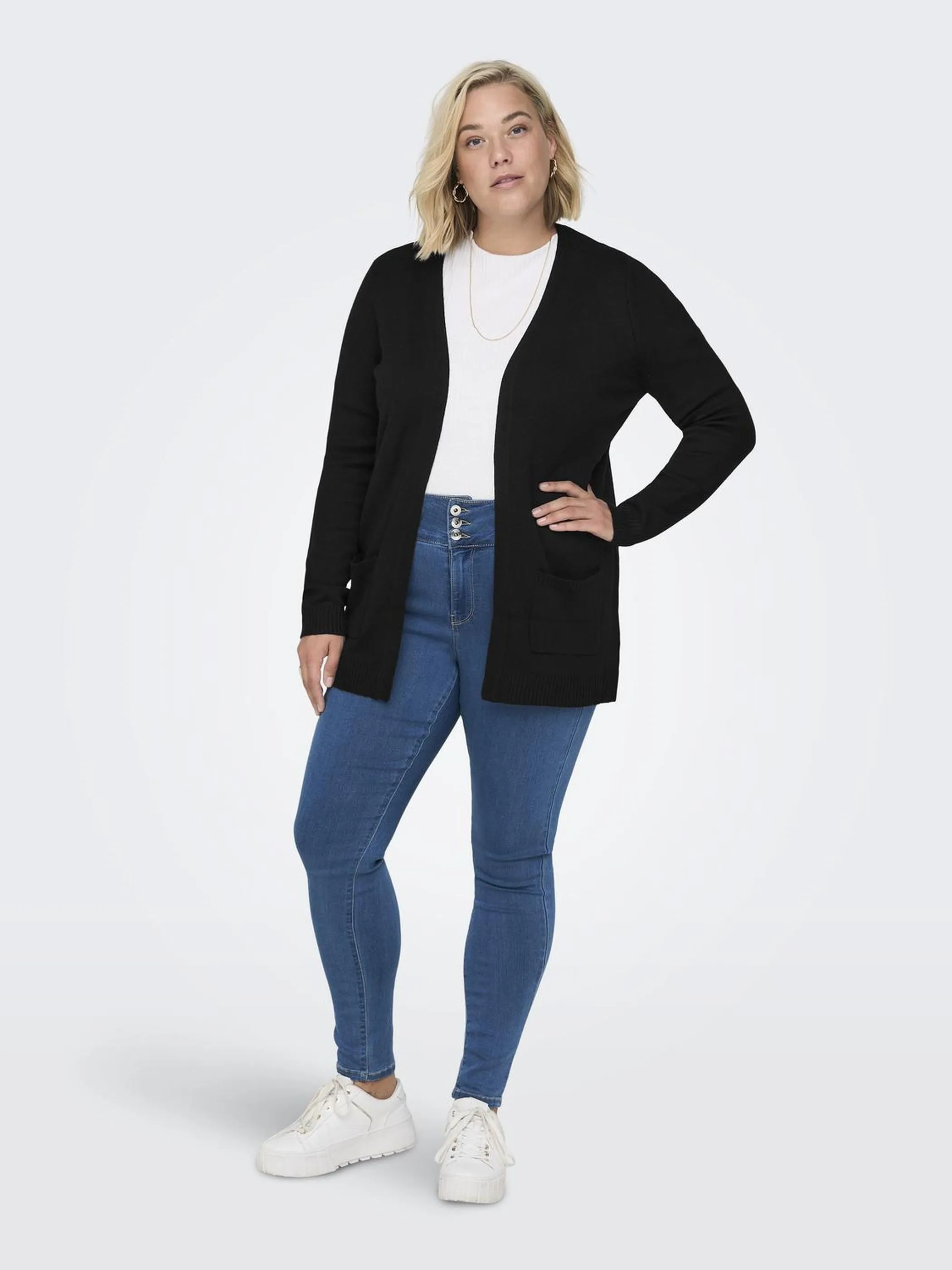 Only Carmakoma CARESLY L/S OPEN CARD Strickjacke