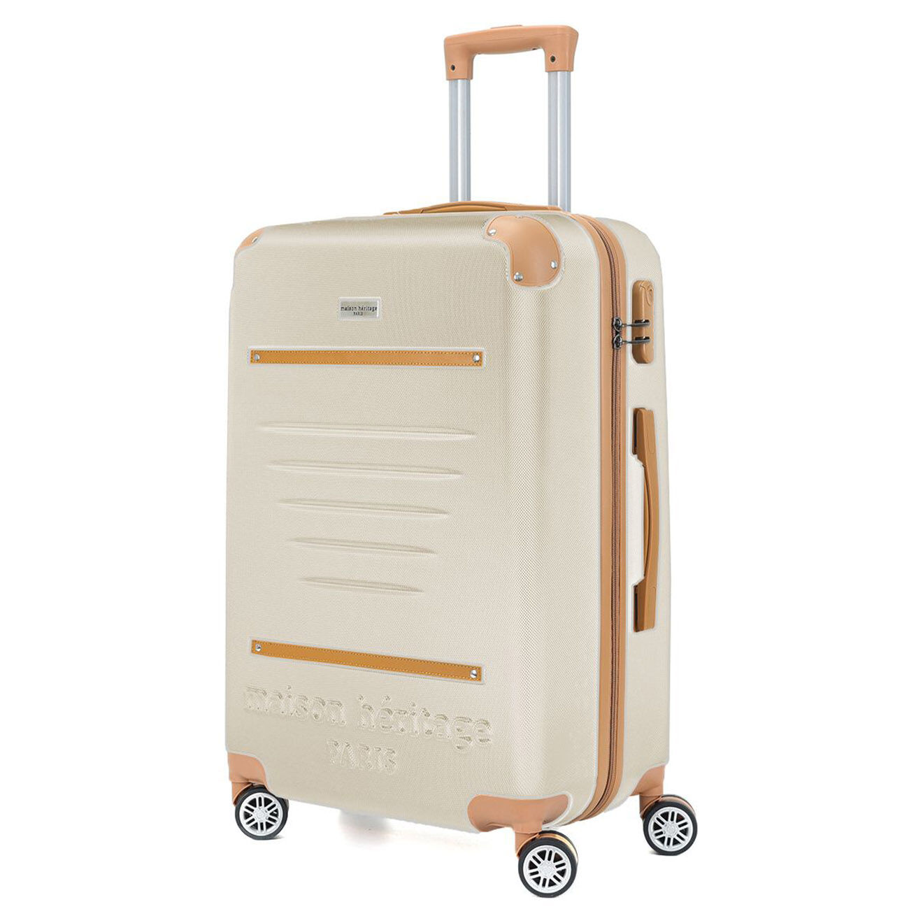 Maison Héritage Valise Long Séjour 4 roues doubles Trocadéro 75 cm crème