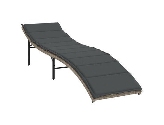 VIDAXL - Bain de soleil Chaises longues lot de 2 avec table gris clair résine tress...
