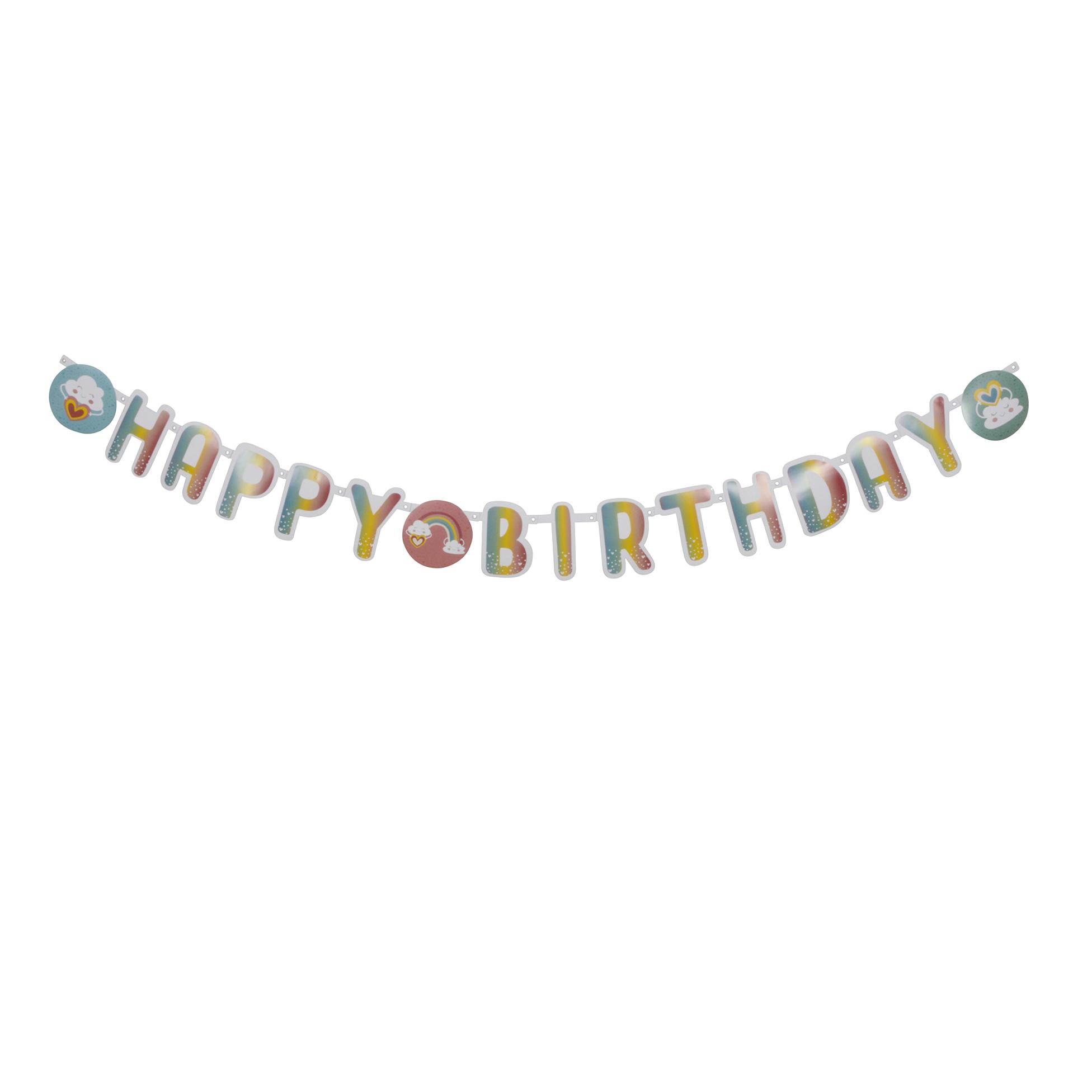 GUIRLANDE LETTRE HAPPY BIRTHDAY PAPIER 2M RAINBOW