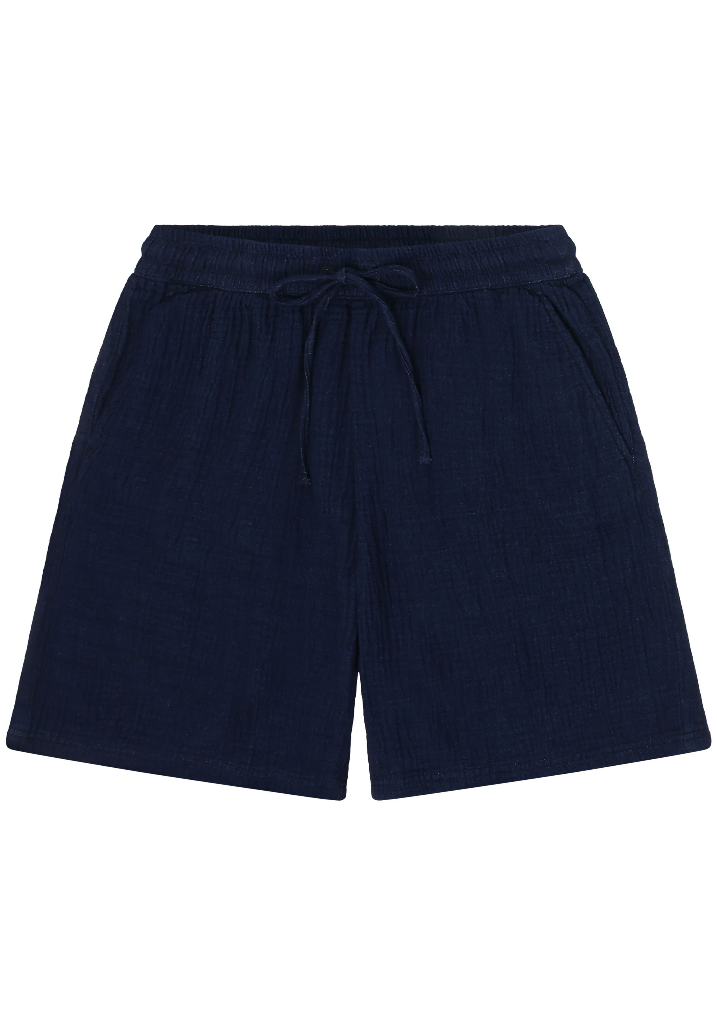 Knowledge Cotton Apparel Shorts Posey Mid-Rise Dobby Indigo