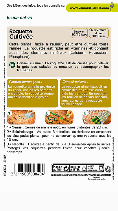 Graines de Roquette Cultivée Vilmorin