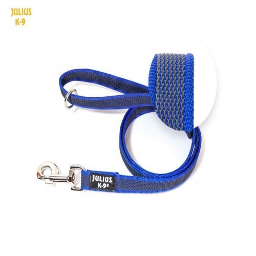 Guia para cães Julius K9 emborrachada com alça, azul