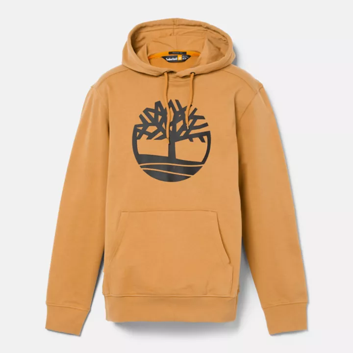 Sweat à capuche à logo arbre Timberland pour homme en jaune foncé