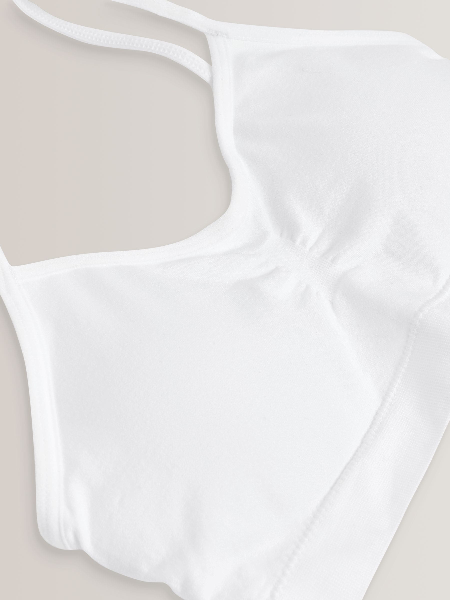 Wit - Naadloze Cropped Tops 2 Pack met uitneembare, licht gewatteerde cups (7-16jaar)
