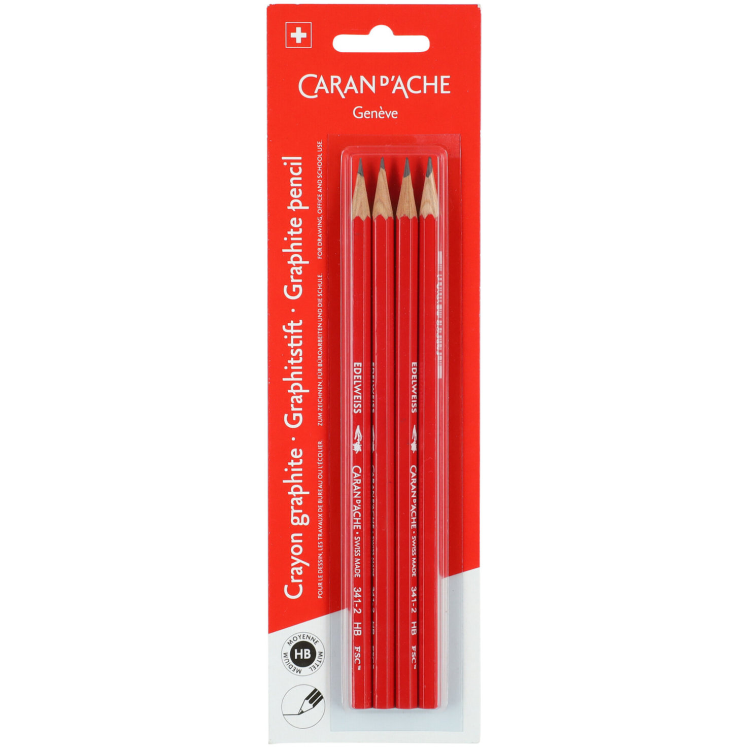 Caran d'Ache Blister Bleistifte HB FSC Edelweiss 4 Stück