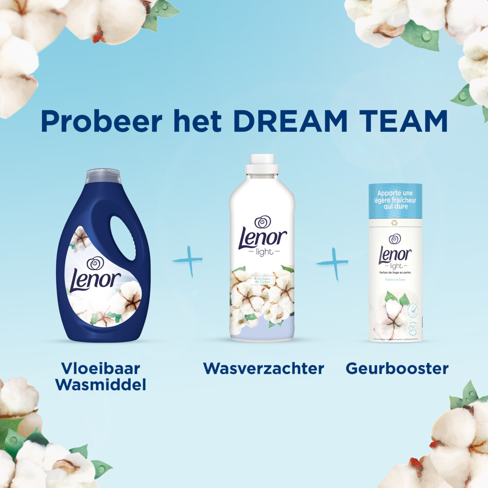 4x Lenor Vloeibaar Wasmiddel Katoen Fris 20 Wasbeurten900 ml