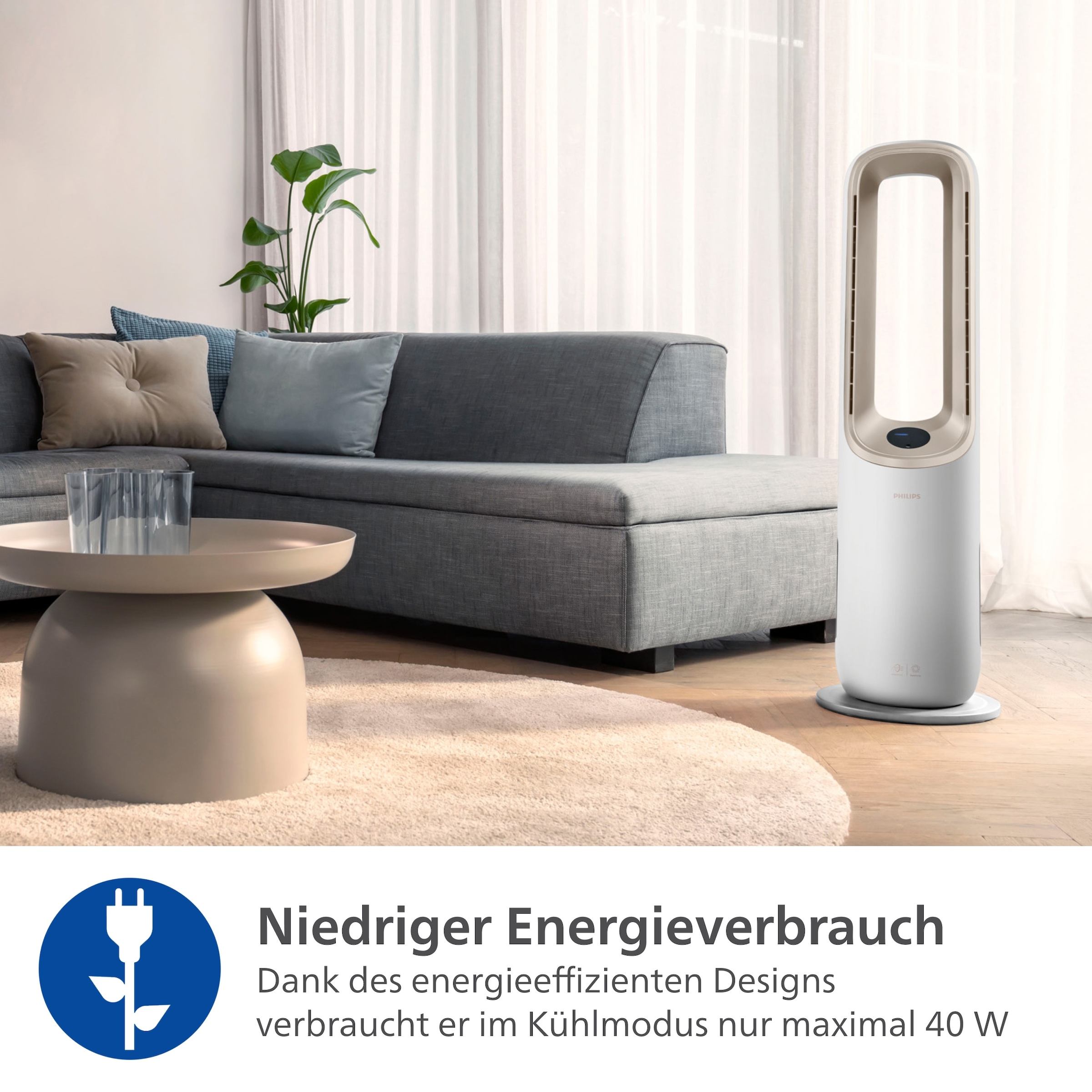 Philips Luftreiniger »AMF870 Air Performer, 3-in-1 Reinigen, Kühlen & Heizen« für 70 qm Räume für Allergiker geeignet, CADR 270 m³/h, mit Air+ App verbunden