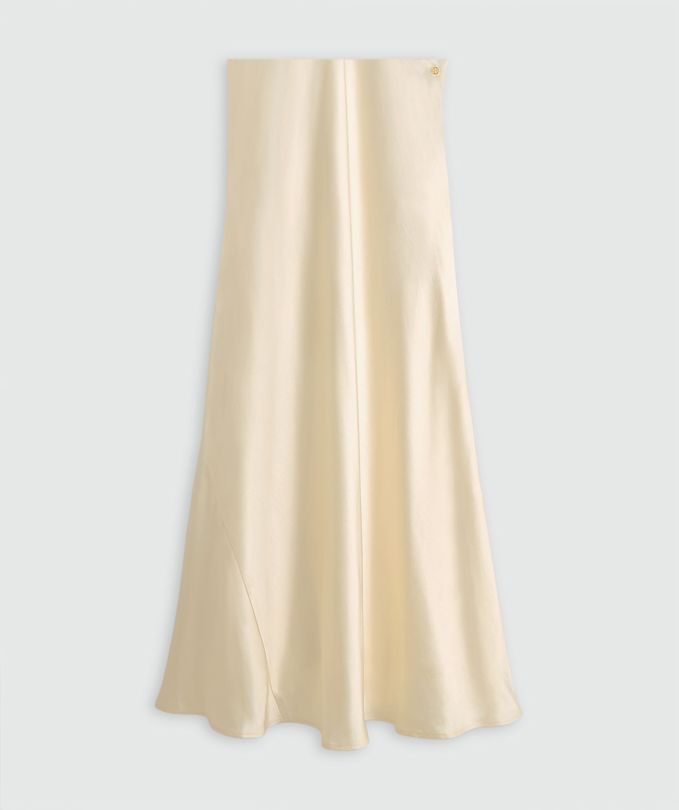 JV-COSETTE high waisted maxi rok in satijn look - light yellow
