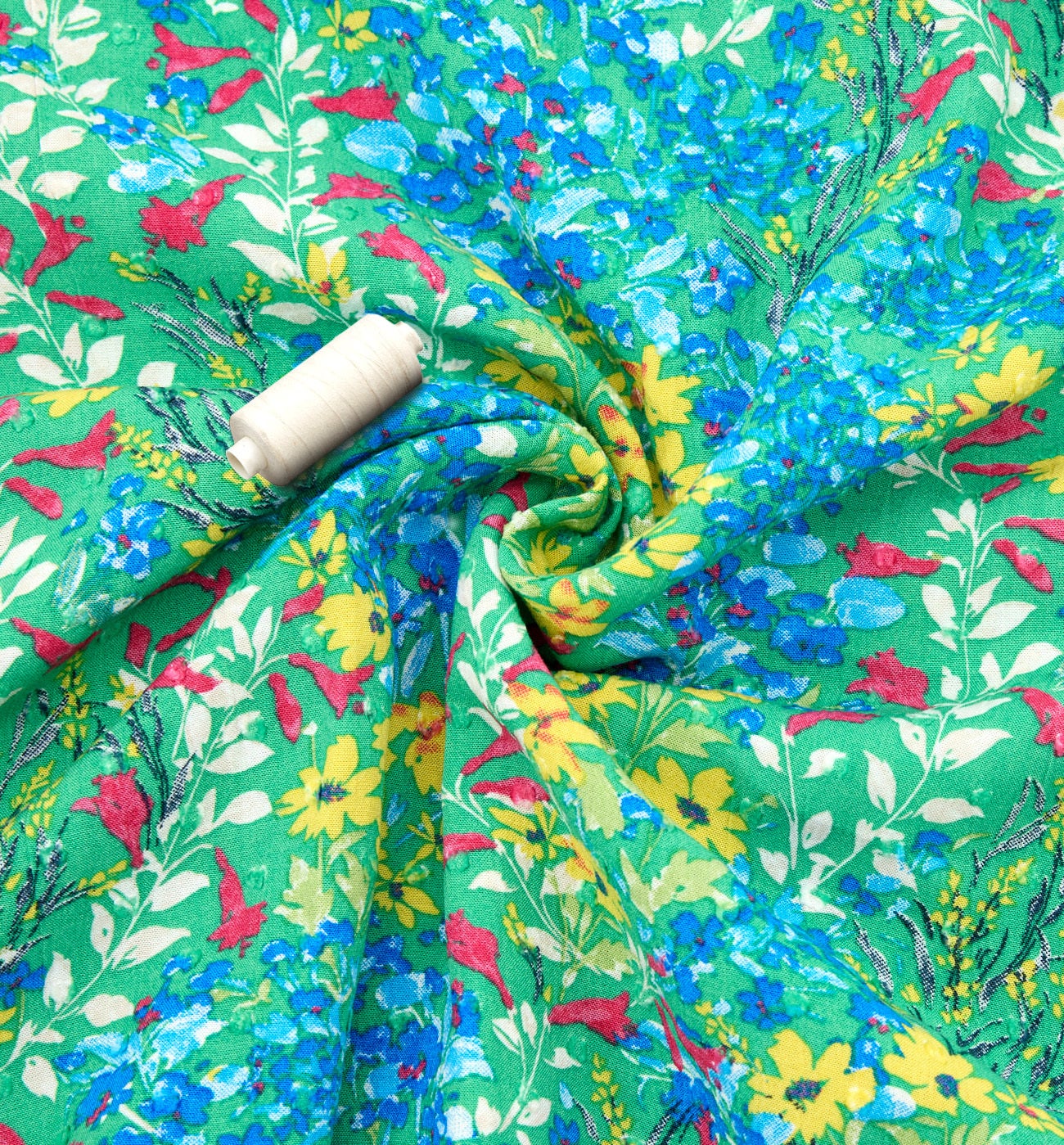 Coupon de 3 m viscose imprimée - Imprimé vert