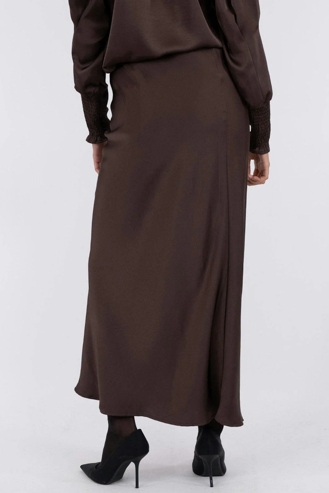 Neo Noir Vicky Heavy Sateen Skirt 159588 dark brown